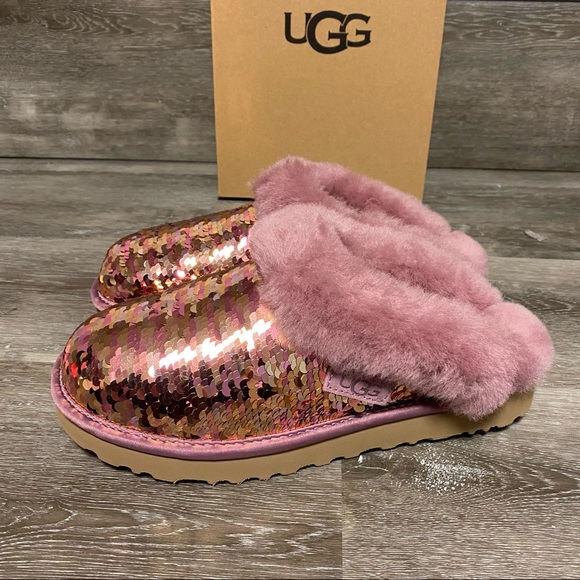 UGG | Cluggette Sequins PINK Slippers New In Box GIFT - Picture 6 of 14